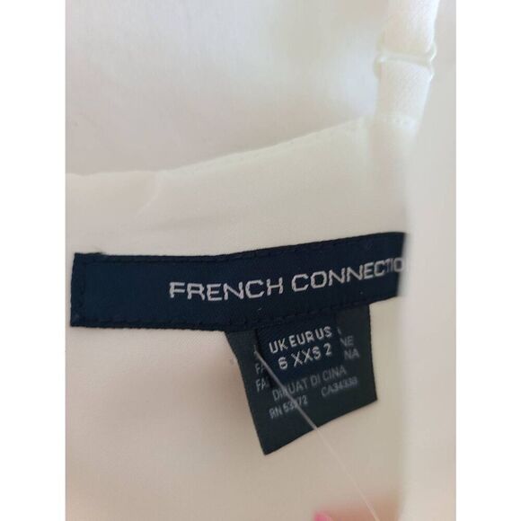 French Connection Stretch V-Neck Sleeveless Demi Mini Envelope Dress Summer Whit - Picture 7 of 10